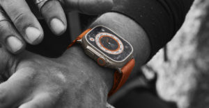 The Apple Watch Ultra Aerospace-grade titanium and the flat sapphire front crystal protect the up to 2000 nit display, which is 2x brighter than any Apple Watch to-date.